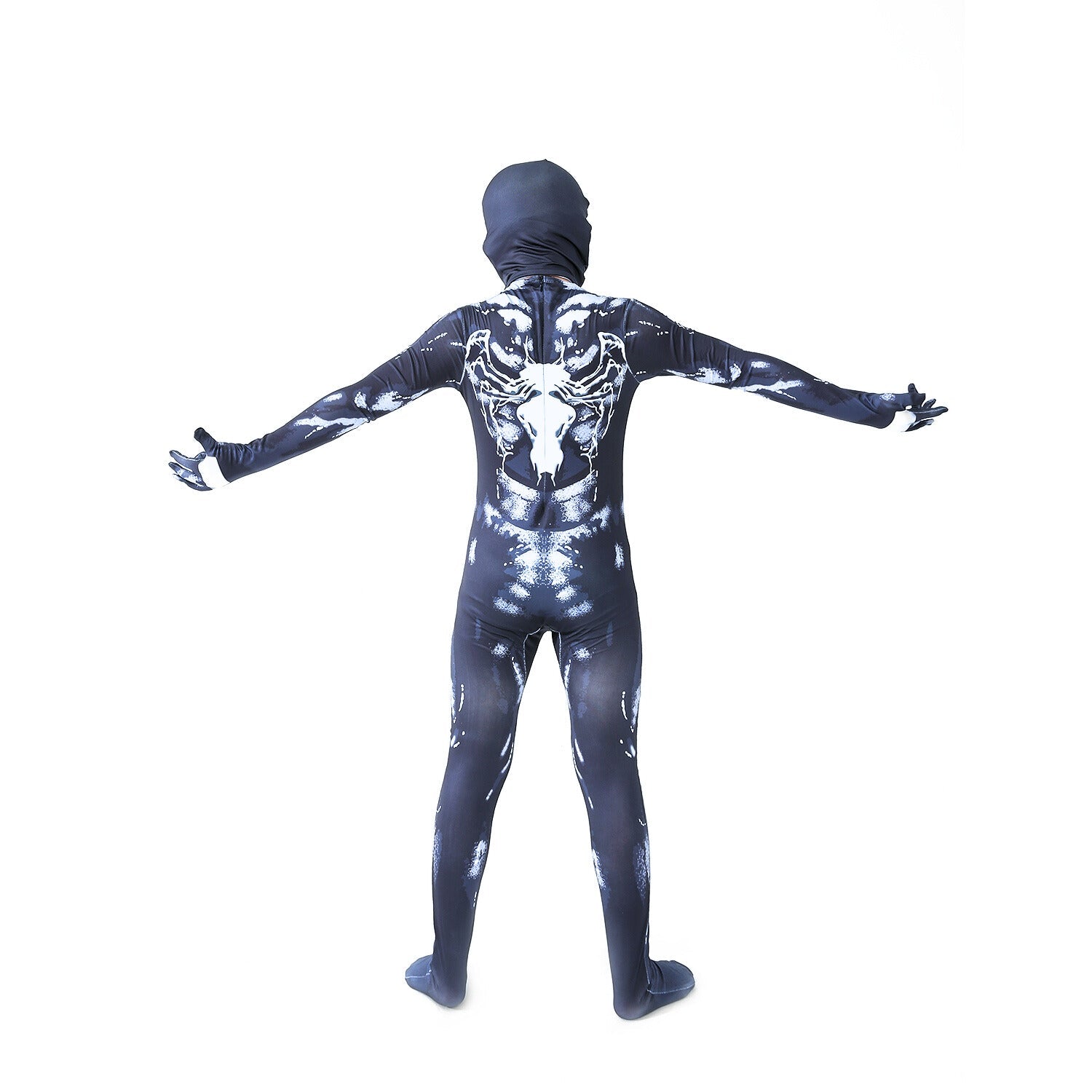 Costum Venom pentru Copii, Supererou, EvrikaUnity®, Premium Lycra 3D®, 7 - 8 ani, 150cm, Gri - costumecarnaval - serbare.ro