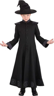 Costum Vrajitor / Wizard pentru Copii, set cu palarie, Tesatura Fina, 130, 5 - 6 ani, Negru - costumecarnaval - serbare.ro