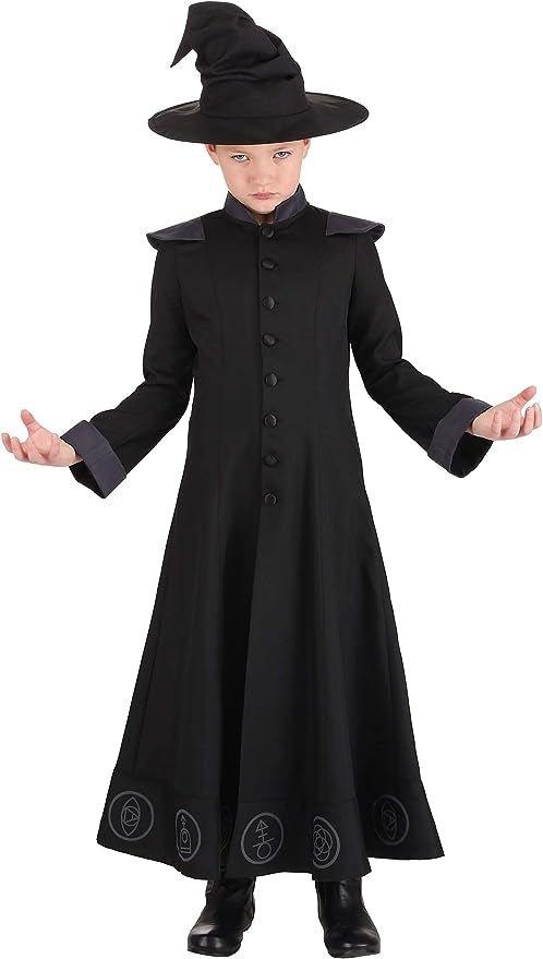 Costum Vrajitor / Wizard pentru Copii, set cu palarie, Tesatura Fina, 150, 7 - 8 ani, Negru - costumecarnaval - serbare.ro
