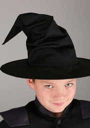 Costum Vrajitor / Wizard pentru Copii, set cu palarie, Tesatura Fina, 150, 7 - 8 ani, Negru - costumecarnaval - serbare.ro