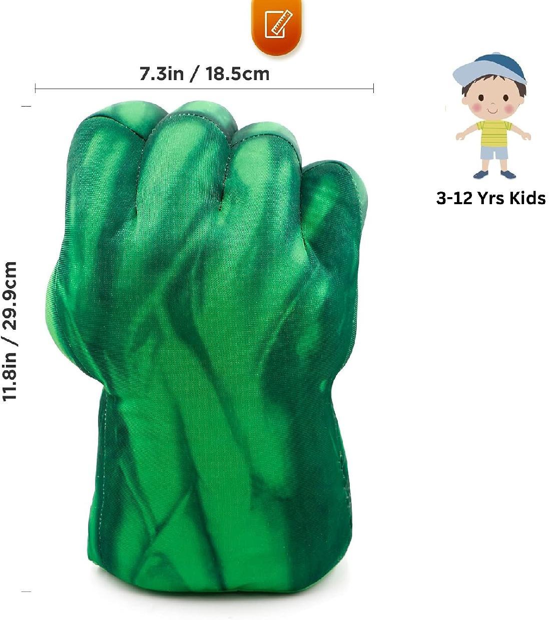 Manusi de Super - erou pentru Copii, HULK, Poliester, 3+ ani, Verde - costumecarnaval - serbare.ro