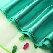 Rochie Anna pentru Copii, Set cu coronita si accesorii, Frozen, Tesatura fina, 6 - 7 ani, 140, Verde - costumecarnaval - serbare.ro