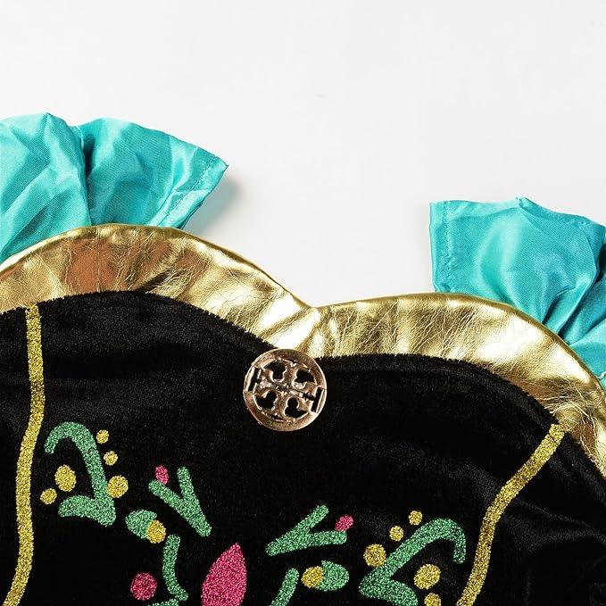 Rochie Anna pentru Copii, Set cu coronita si accesorii, Frozen, Tesatura fina, 6 - 7 ani, 140, Verde - costumecarnaval - serbare.ro