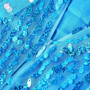 Rochie Elsa Frozen Stralucitoare pentru Copii, Set cu Coronita, coada impletita si accesorii, 6 - 7 ani, 140, Albastru - costumecarnaval - serbare.ro