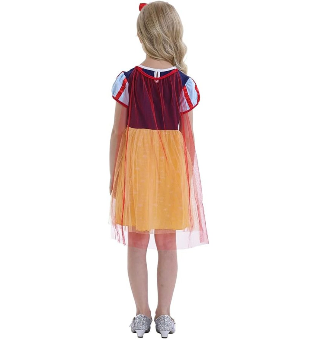 Rochie fete Printesa Alba ca Zapada, Cu Bentita, Coronita si Bagheta, EvrikaUnity®, Bumbac, 3 ani, 100cm, Multicolor - costumecarnaval - serbare.ro