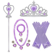 Rochie Printesa Rapunzel pentru Copii, Set cu Coronita si Accesorii, EvrikaUnity®, Tesatura premium, 6 - 7 ani, 140 cm, Roz / Mov Royal - costumecarnaval - serbare.ro