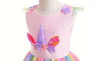 Rochie Unicorn pentru Fetite, Set cu Bentita si Colier, EvrikaUnity®, Tesatura Premium, 5 - 6 ani, 130 cm, Roz - costumecarnaval - serbare.ro