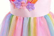 Rochie Unicorn pentru Fetite, Set cu Bentita si Colier, EvrikaUnity®, Tesatura Premium, 5 - 6 ani, 130 cm, Roz - costumecarnaval - serbare.ro