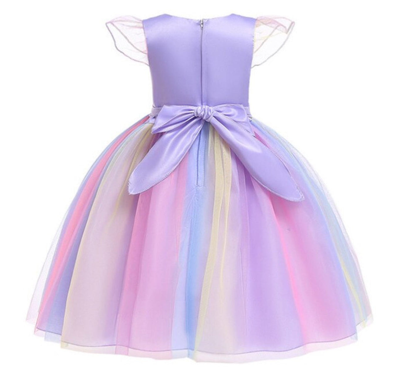 Rochie Unicorn pentru Fetite, Set cu Bentita si Colier, EvrikaUnity®, Tesatura Premium, 6 - 7 ani, 140 cm, Mov - costumecarnaval - serbare.ro