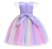 Rochie Unicorn pentru Fetite, Set cu Bentita si Colier, EvrikaUnity®, Tesatura Premium, 6 - 7 ani, 140 cm, Mov - costumecarnaval - serbare.ro