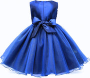 Rochita cu Trandafiri si Funda de Printesa pentru fete, Zi de zi, Petrecere, Tesatura fina, 6 - 7 ani, 140 cm, Bleumarin - costumecarnaval - serbare.ro