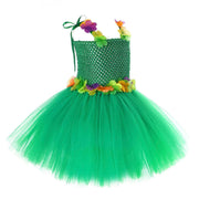 Rochita Fluture cu Flori pentru fete, Set cu aripi si bagheta, Tesatura fina, 7 - 8 ani, 150 cm, Verde - costumecarnaval - serbare.ro