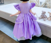 Rochita Printesa Sofia, EvrikaUnity®, Tesatura Premium, 3 - 4 ani, 110 cm, Mov Royal - costumecarnaval - serbare.ro