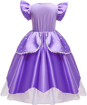 Rochita Printesa Sofia, EvrikaUnity®, Tesatura Premium, 3 - 4 ani, 110 cm, Mov Royal - costumecarnaval - serbare.ro