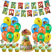 Set 16 baloane copii, Regele Leu, Petrecere Aniversara, Latex, 1 Banner Happy Birthday, 24 Cupcake Topper, 1 Cake Topper, Multicolor - costumecarnaval - serbare.ro
