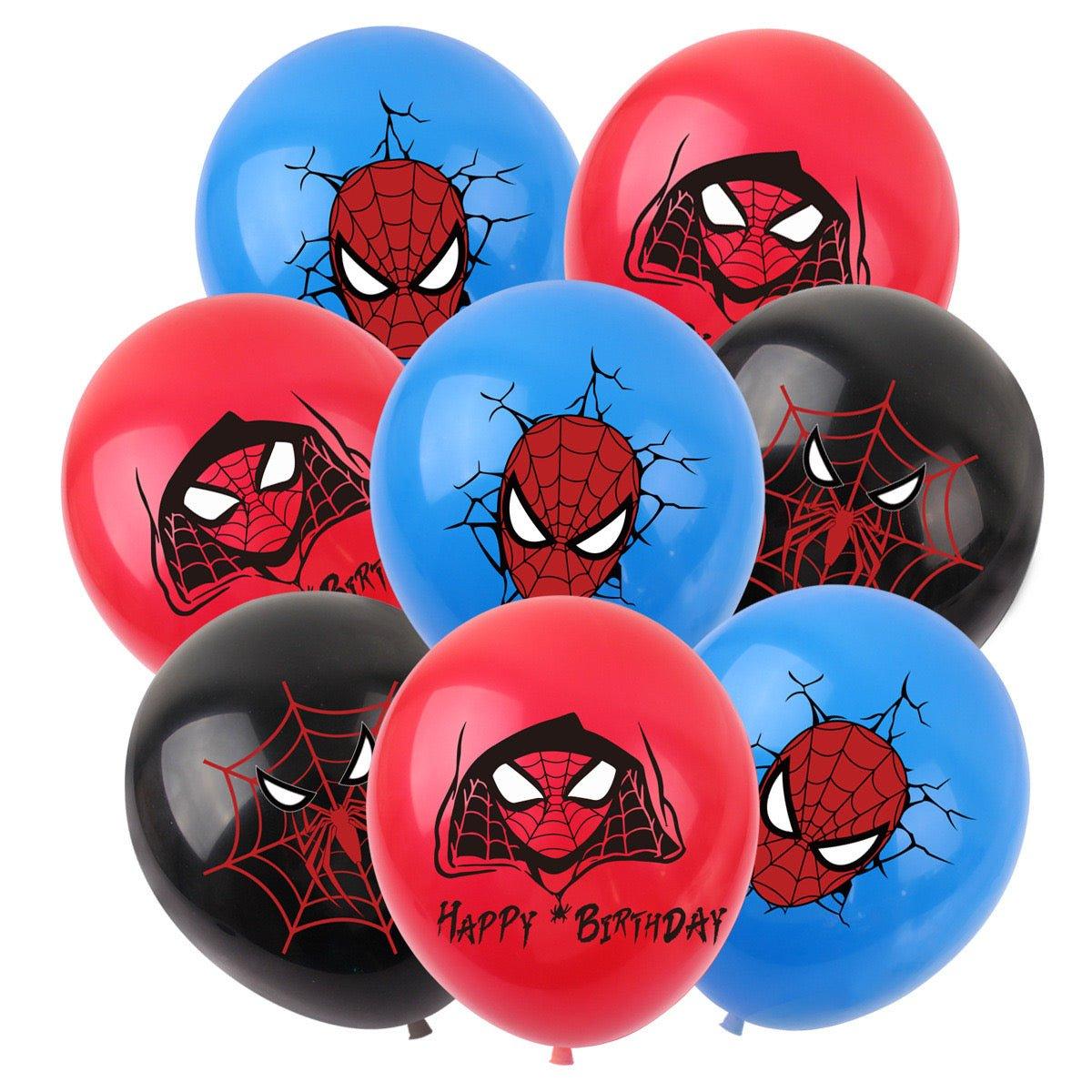 Set 18 baloane copii, Spiderman, Petrecere Aniversara, Latex, 1 Banner Happy Birthday,24 Cupcake topper, 1Cake Topper, Multicolor - costumecarnaval - serbare.ro
