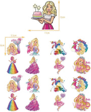 Set 20 baloane copii, Barbie, Petrecere Aniversara, EvrikaUnity®, Latex, 1 Banner Happy Birthday, 16 Cupcake Topper, 1 Cake Topper, Roz/ Rosu - costumecarnaval - serbare.ro