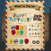 Set 20 baloane copii, Harry Potter Elixir, Petrecere Aniversara, Latex, 1 Banner Happy Birthday, 15 Cupcake Topper, 1 Cake Topper, Multicolor - costumecarnaval - serbare.ro