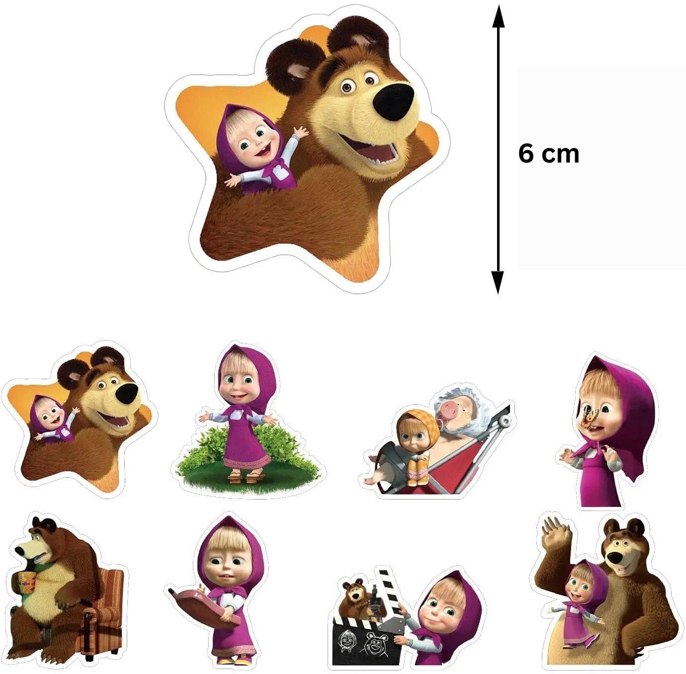 Set 20 baloane copii, Masha si Ursul, Petrecere Aniversara, Latex, 1 Banner Happy Birthday, 24 Cupcake Topper, 1 Cake Topper, Multicolor - costumecarnaval - serbare.ro