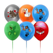 Set 20 baloane copii, Minecraft Aventura, EvrikaUnity®, Petrecere Aniversara, Latex, 1 Banner Happy Birthday, 15 Cupcake Topper, 1 Cake Topper, Multicolor - costumecarnaval - serbare.ro