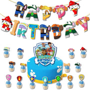 Set 20 baloane copii, Patrula Catelusilor, Petrecere Aniversara, EvrikaUnity®, Latex, 1 Banner Happy Birthday, 16 Cupcake Topper, 1 Cake Topper, Albastru - costumecarnaval - serbare.ro