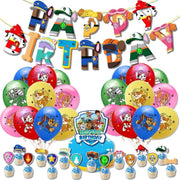Set 20 baloane copii, Patrula Catelusilor, Petrecere Aniversara, EvrikaUnity®, Latex, 1 Banner Happy Birthday, 16 Cupcake Topper, 1 Cake Topper, Albastru - costumecarnaval - serbare.ro