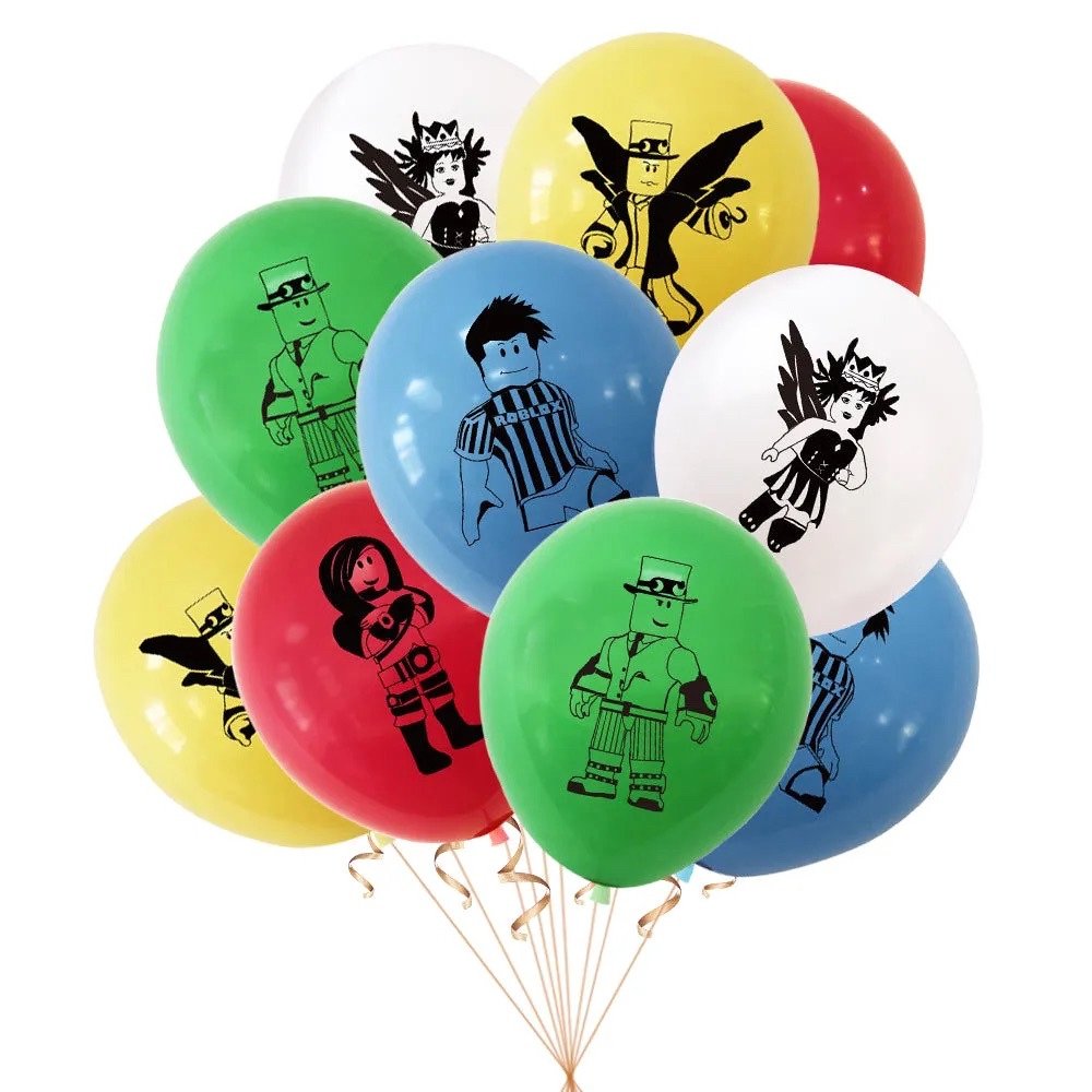 Set 20 baloane copii, Roblox, Petrecere Aniversara, EvrikaUnity®, Latex, 1 Banner Happy Birthday, 20 Cupcake Topper, 1 Cake Topper, Multicolor - costumecarnaval - serbare.ro