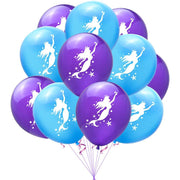 Set 20 baloane copii, Sirene, Petrecere Aniversara, Latex, 1 Banner Happy Birthday, 15 Cupcake Topper, 1 Cake Topper, Mov/Albastru - costumecarnaval - serbare.ro