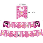 Set 24 baloane copii, Barbie, Barbieland, Petrecere Aniversara, EvrikaUnity®, Latex, 1 Banner Happy Birthday, 16 Cupcake Topper, 1 Cake Topper, Roz/ Roz deschis/ Alb - costumecarnaval - serbare.ro