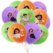 Set 24 baloane copii, Encanto, Petrecere Aniversara, Latex, 1 Banner Happy Birthday, 16 Cupcake Topper,1 Cake Topper, Mov - costumecarnaval - serbare.ro