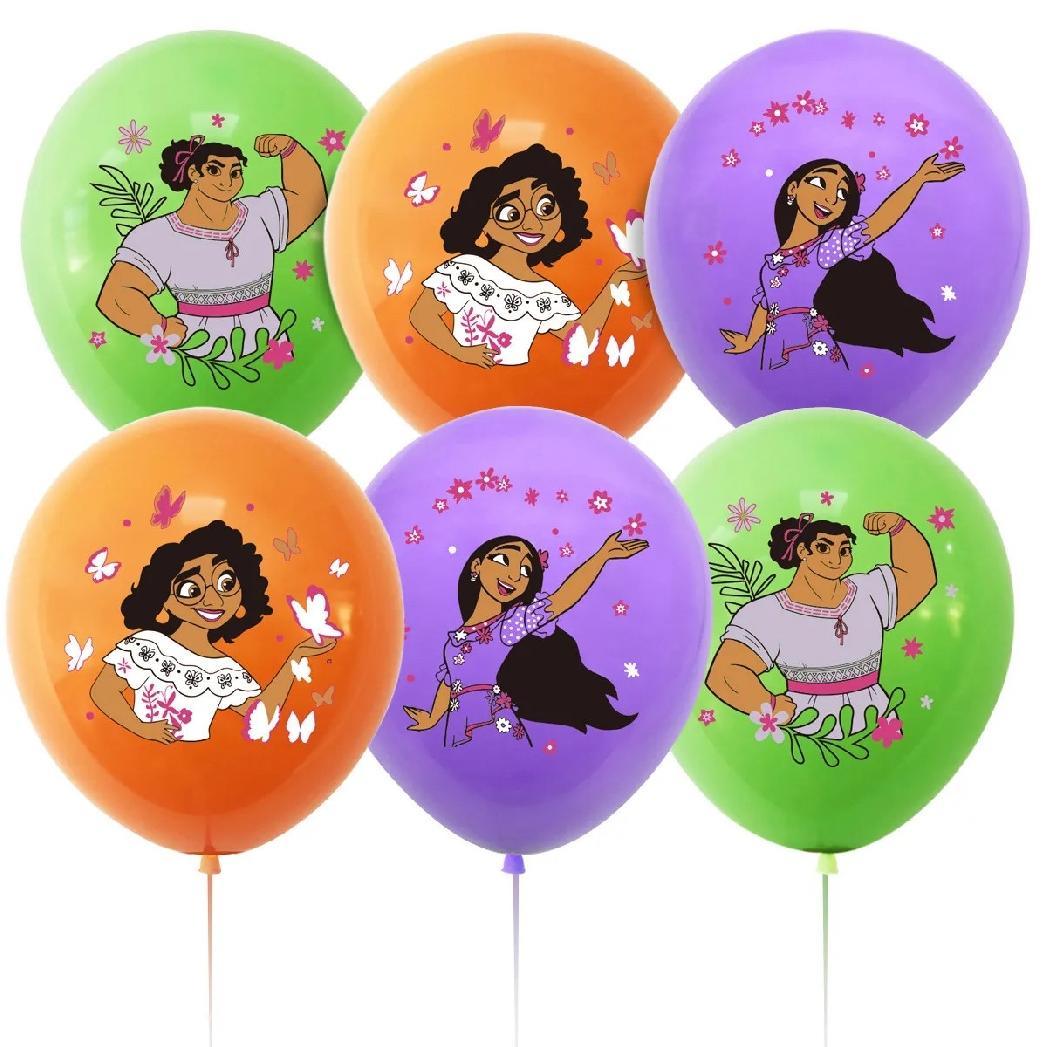 Set 24 baloane copii, Encanto, Petrecere Aniversara, Latex, 1 Banner Happy Birthday, 16 Cupcake Topper,1 Cake Topper, Mov - costumecarnaval - serbare.ro