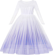 Set Rochie Elsa Frozen 2, cu Accesorii si Trena detasabila, Tesaturi premium, 3 - 4 ani, 110 cm, Alb / Mov perlat - costumecarnaval - serbare.ro