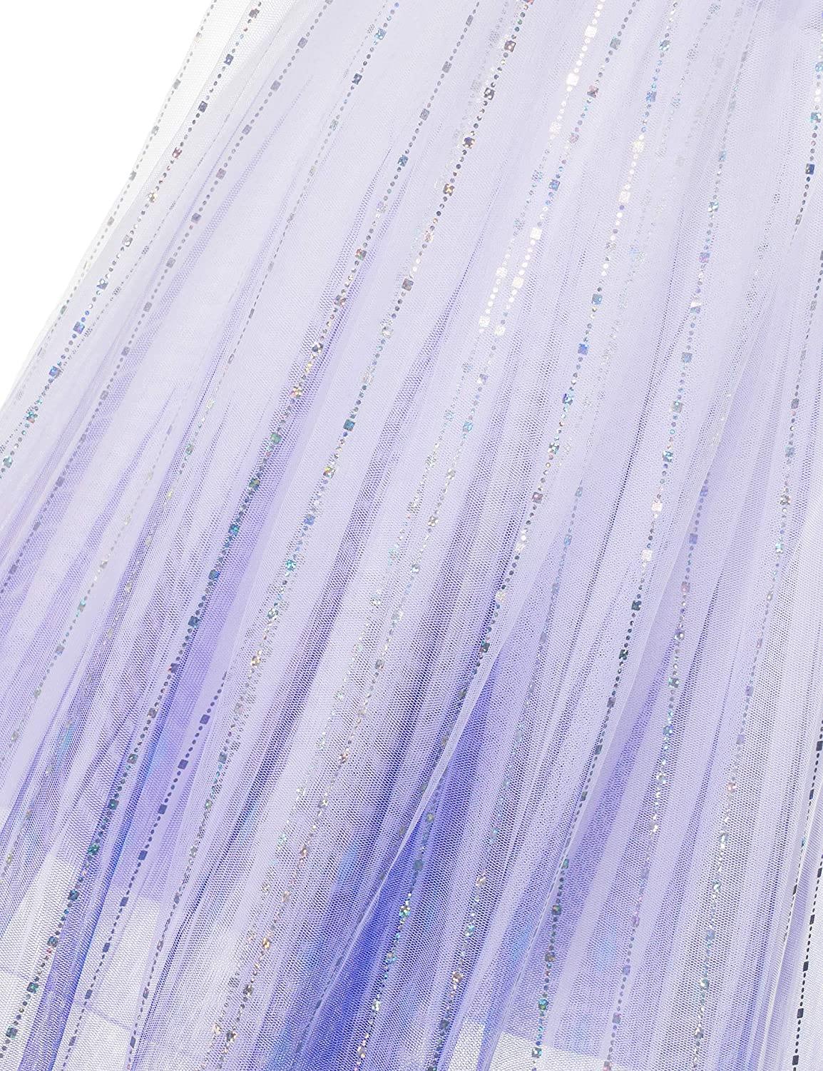 Set Rochie Elsa Frozen 2, cu Accesorii si Trena detasabila, Tesaturi premium, 3 - 4 ani, 110 cm, Alb / Mov perlat - costumecarnaval - serbare.ro