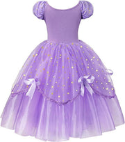 Set Rochie Printesa Sofia, cu Coronita si Accesorii, Tesaturi premium, 4 - 5 ani, 120 cm, Mov imperial - costumecarnaval - serbare.ro