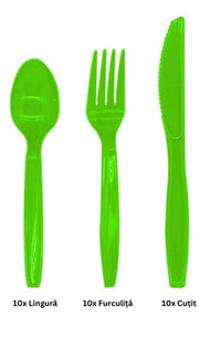 Set vesela pentru 10 copii, Minecraft, Petrecere Aniversara, Carton, Verde - costumecarnaval - serbare.ro