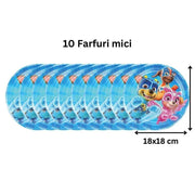 Set vesela pentru 10 copii, Patrula Catelusilor/ Paw Patrol, Petrecere Aniversara, Carton, Multicolor - costumecarnaval - serbare.ro