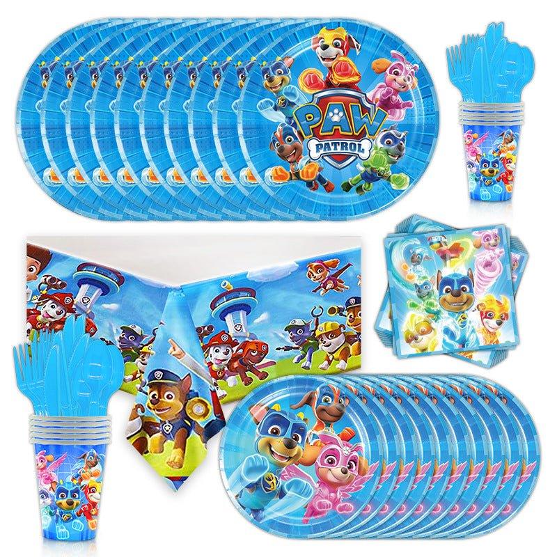 Set vesela pentru 10 copii, Patrula Catelusilor/ Paw Patrol, Petrecere Aniversara, Carton, Multicolor - costumecarnaval - serbare.ro