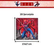Set vesela pentru 10 copii, Spider - man, Petrecere Aniversara, Carton, Rosu/ Albastru - costumecarnaval - serbare.ro